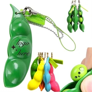 3Pcs Squeeze-A-Bean Edamame Keychain