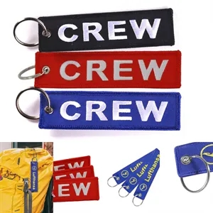 Double sided embroidered keychain