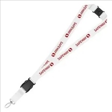 1" Eco Friendly rPET Lanyard with Buckle and Safety Breakawa