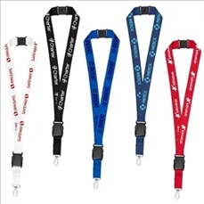 1" Eco Friendly rPET Lanyard with Buckle and Safety Breakawa