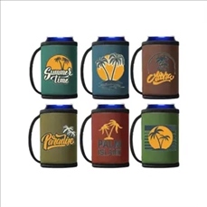 12 Oz. Neoprene Sublimated Can Cooler with Strap Handle