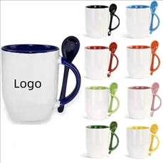 12oz Inner Color Mug With Spoon