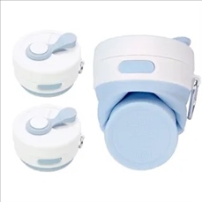 15 Oz. Portable Silicone Foldable Sippy Cup W/Drinking Straw