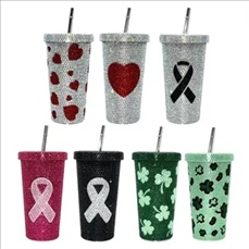 16 Oz Bling Diamond Straw Cup