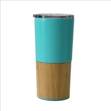 20 Oz Stainless Steel Bamboo Cover Travel Cup