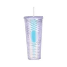 24Oz Glitter Studded Tumbler With Lid And Straw