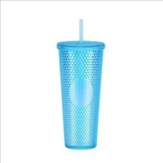 24Oz Glitter Studded Tumbler With Lid And Straw