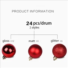 24pcs Christmas Ball Ornaments Set