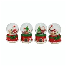 3.15" Christmas Snow Globe with Music Box