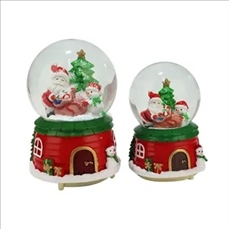 3.15" Christmas Snow Globe with Music Box