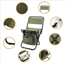 3-in-1 Portable Folding Chair Insulated Ice Bag and Backrest