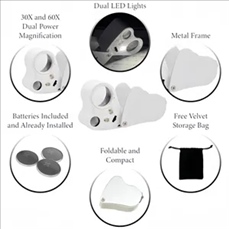 30X 60X Illuminated Magnifier