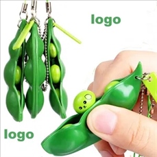 3Pcs Squeeze-A-Bean Edamame Keychain