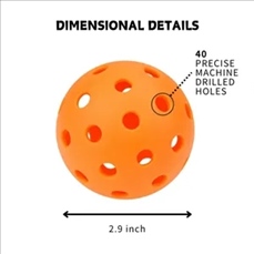 40-Hole Durable Pickleball