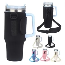 40 Oz. Adjustable Shoulder Strap Tumbler Sleeve Carrier Bag