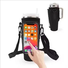 40 Oz. Neoprene Tumbler Sleeve with Touchscreen Phone Bag