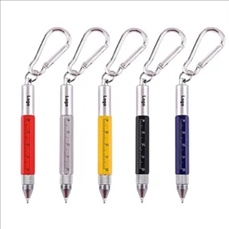 6In1 Key Ring Pen with Carabiner