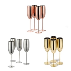 8.8oz Stainless Steel Wine Glasses Metal