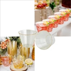 9OZ Disposable Gold-Flake Hard Plastic Cup 270ml