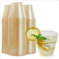 9OZ Disposable Gold-Flake Hard Plastic Cup 270ml