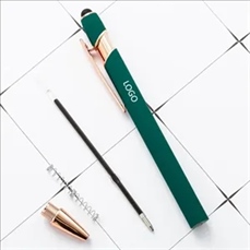 A 2 In 1 Metal Stylus Ballpoint Pens With Soft Touch Click