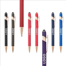 A 2 In 1 Metal Stylus Ballpoint Pens With Soft Touch Click