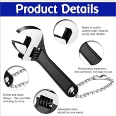 Adjustable 4 Inch Steel Wrench