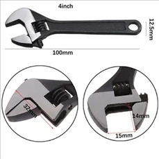 Adjustable 4 Inch Steel Wrench