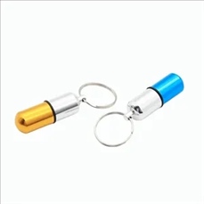 Aluminum Capsule Keychain Pillbox