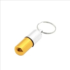 Aluminum Capsule Keychain Pillbox