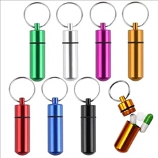 Aluminum Capsule Keychain Pillbox