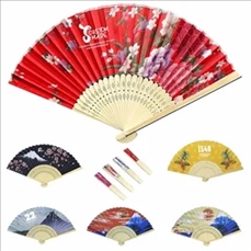 Bamboo Cloth Folding Hand Fan
