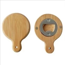 Bamboo Wooden Handle Bottle Opener With Magnet