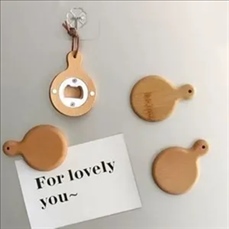 Bamboo Wooden Handle Bottle Opener With Magnet