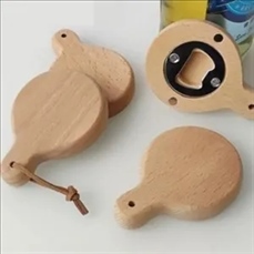 Bamboo Wooden Handle Bottle Opener With Magnet