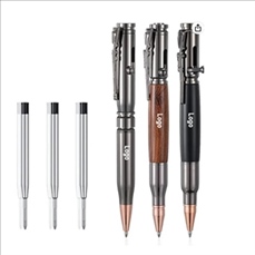 Bolt Action Pen Wood Ballpoint Bullet Shaped