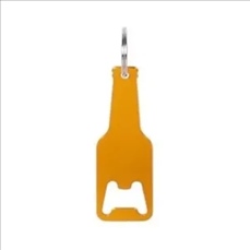 Bottle Shaped Metallic Opener with Key Chain