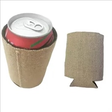 Burlap with Neoprene Can Cooler