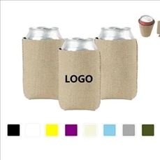 Burlap with Neoprene Can Cooler