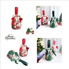 Christmas Apple Storage Drawstring Bag