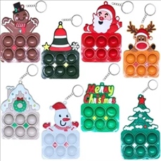 Christmas Ornament Push Bubble Pop Toy Keychain