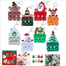 Christmas Ornament Push Bubble Pop Toy Keychain