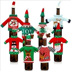 Christmas Wine Bottle Sweater Cover