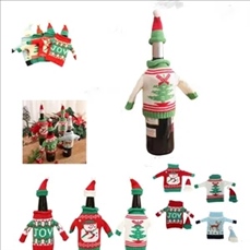 Christmas Wine Bottle Sweater Cover