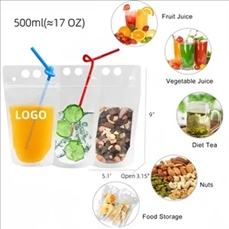 Clear Drink Pouches with Straws