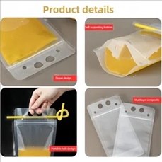 Clear Drink Pouches with Straws