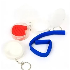 Collapsible Silicone Straw Keychain With Carrying Case
