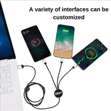 Custom LED Glow Logo 3-in-1 USB Cable