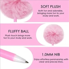 Cute Fluffy Pompom Metal Ballpoint Pen