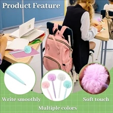 Cute Fluffy Pompom Metal Ballpoint Pen